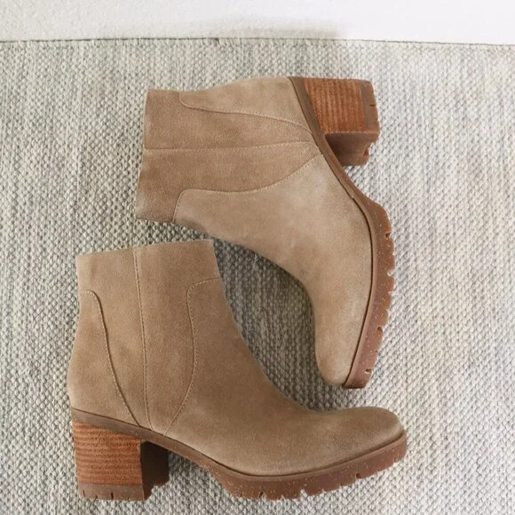 Korks by Kork-Ease Esmerelda Ankle Boots Women’s 10 M Taupe Suede Block Heel Zip - Picture 13 of 16